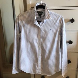 Ralph Lauren Striped Non-Iron Blouse, Size M